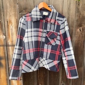 Plaid Short Zip Jacket